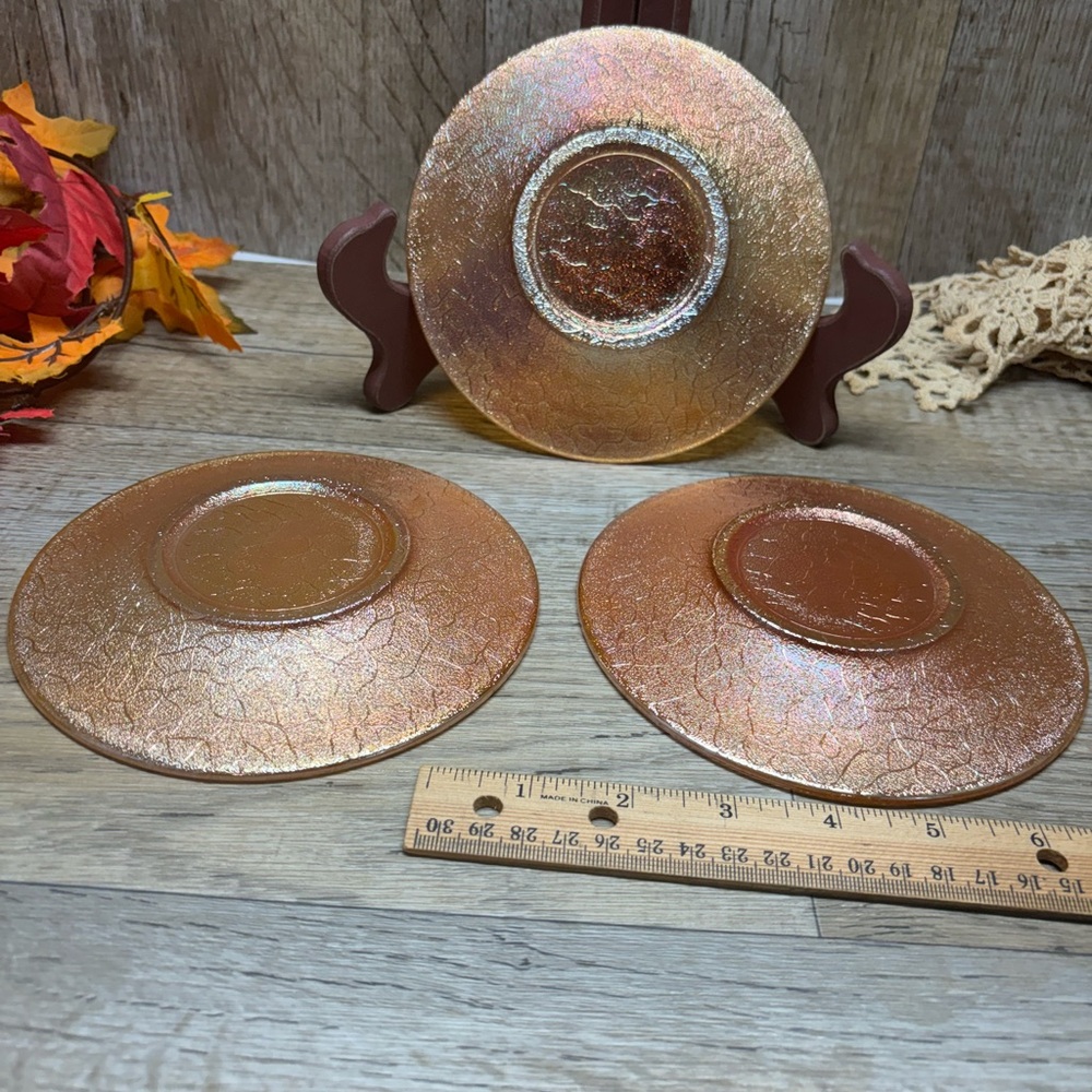 1924 Jeannette Glass Co. Iridescent 3 Pressed-Glass Salad Plate (Pre-Depression) - Picture 8 of 11